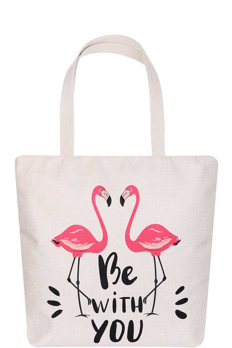 Sac fourre-tout Ecco imprimé flamant mignon Be With You