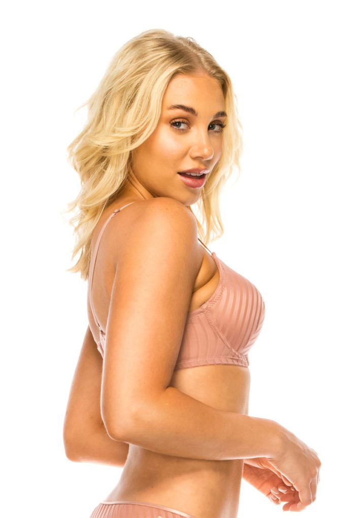 Soutien-gorge en dentelle à rayures