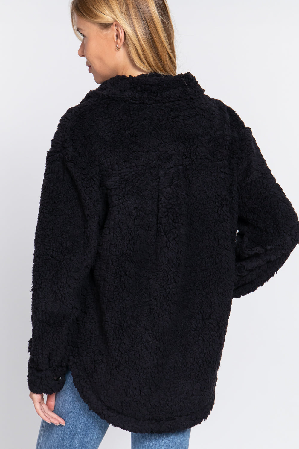Veste oversize longue avec poche à rabat