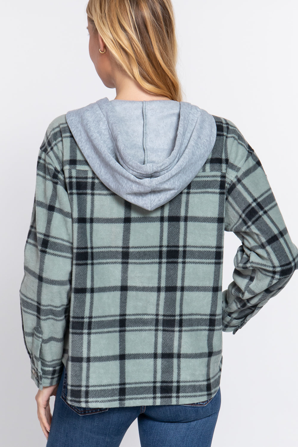 Veste polaire à capuche à imprimé écossais