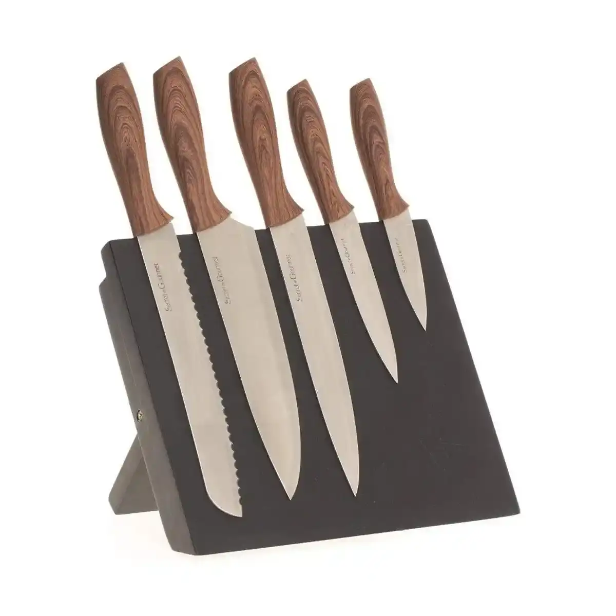 Ensemble de couteaux de cuisine et support 5five 32 x 23 2_5229. DIAYTAR COTE D'IVOIRE - L'Art de Vivre en Couleurs. Découvrez notre boutique en ligne et trouvez des produits qui ajoutent une palette vibrante à votre quotidien.