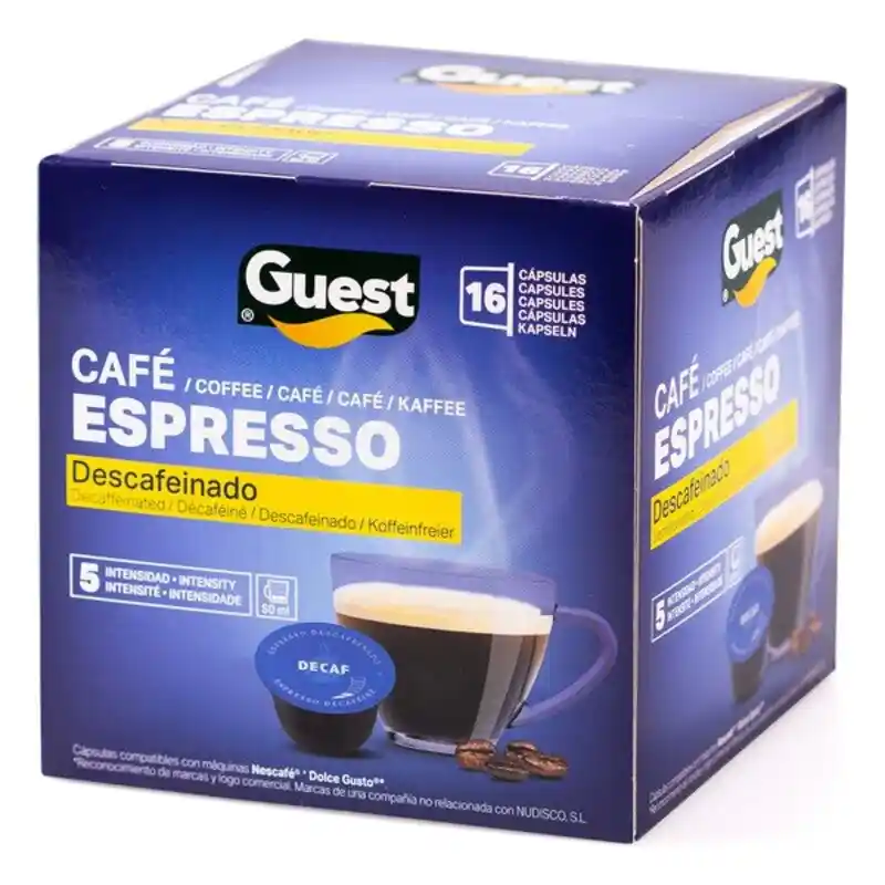 Capsules de cafe espresso guest decafeine 16 uds _1580. DIAYTAR COTE D'IVOIRE - Où Chaque Produit est une Promesse de Qualité. Explorez notre boutique en ligne et choisissez des produits qui répondent à vos exigences élevées.