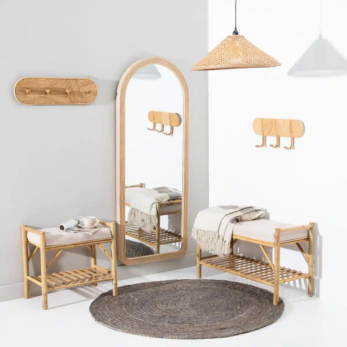 Plafonnier 55 x 55 x 20 cm bambou naturel_7213. Entrez dans l'Univers de DIAYTAR COTE D'IVOIRE - Où l'Innovation Rencontre la Tradition. Explorez notre sélection de produits modernes et traditionnels qui incarnent l'esprit dynamique du Côte d'Ivoire.