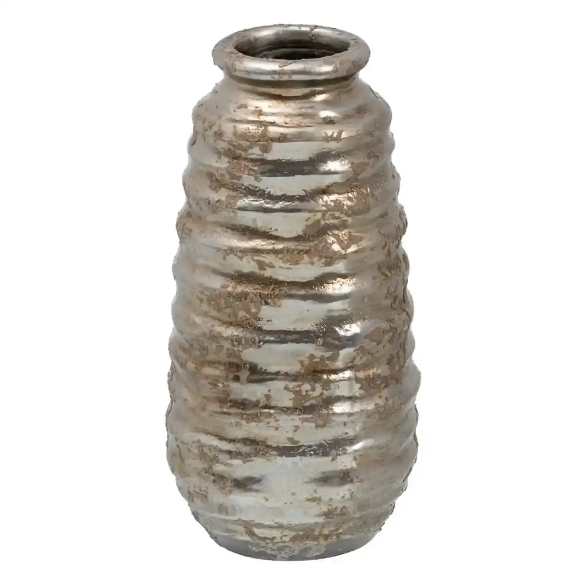 Vase ceramique argent 15 x 15 x 30 cm_7791. DIAYTAR COTE D'IVOIRE - Où l'Élégance Rencontre l'Authenticité. Naviguez à travers notre boutique en ligne et choisissez des produits qui incarnent le style et la tradition du Côte d'Ivoire.