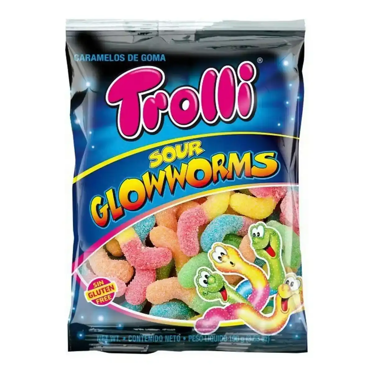 Bonbons trolli glowworms 100 g _5677. DIAYTAR COTE D'IVOIRE - Là où Chaque Achat a du Sens. Explorez notre gamme et choisissez des produits qui racontent une histoire, votre histoire.