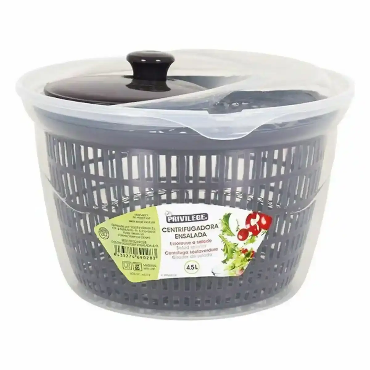 Centrifugeuse a salade privilege 4 5 l 26 x 17 cm _9913. DIAYTAR COTE D'IVOIRE - L'Art de Trouver ce que Vous Aimez. Plongez dans notre assortiment varié et choisissez parmi des produits qui reflètent votre style et répondent à vos besoins.
