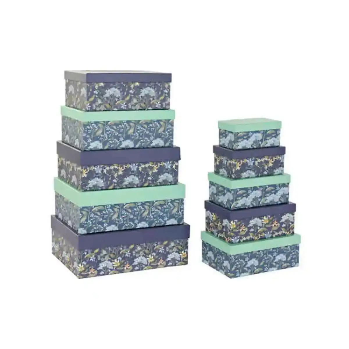 Lot de boites de rangement empilables dkd home decor violet vert_4015. Bienvenue sur DIAYTAR COTE D'IVOIRE - Là où Chaque Objet a une Âme. Plongez dans notre catalogue et trouvez des articles qui portent l'essence de l'artisanat et de la passion.