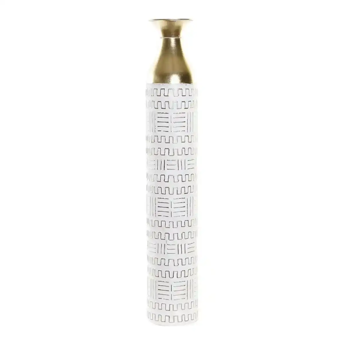 Vase dkd home decor metal dore blanc oriental 14 5 x 14 5_7767. DIAYTAR COTE D'IVOIRE - Là où le Shopping devient une Fête des Sens. Plongez dans notre univers et choisissez des produits qui éveillent votre goût pour l'esthétique et l'authenticité.