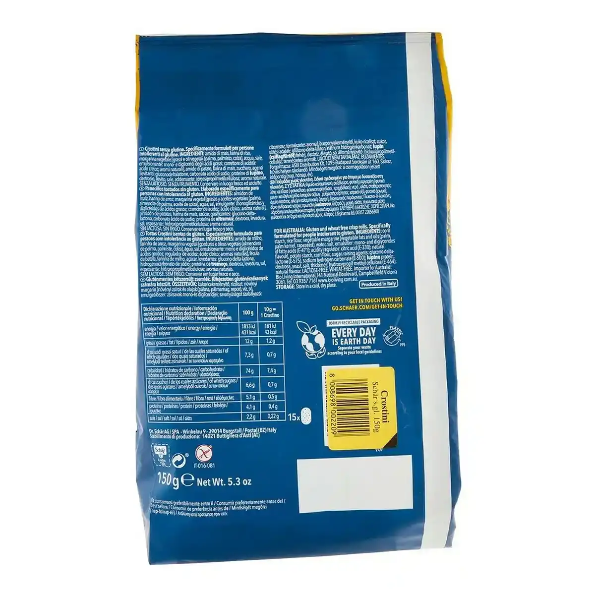 Crostini de pain grille schar 150 g _7389. DIAYTAR COTE D'IVOIRE - L'Artisanat à Portée de Clic. Découvrez notre boutique en ligne pour trouver des produits uniques qui célèbrent la créativité et l'artisanat sénégalais.
