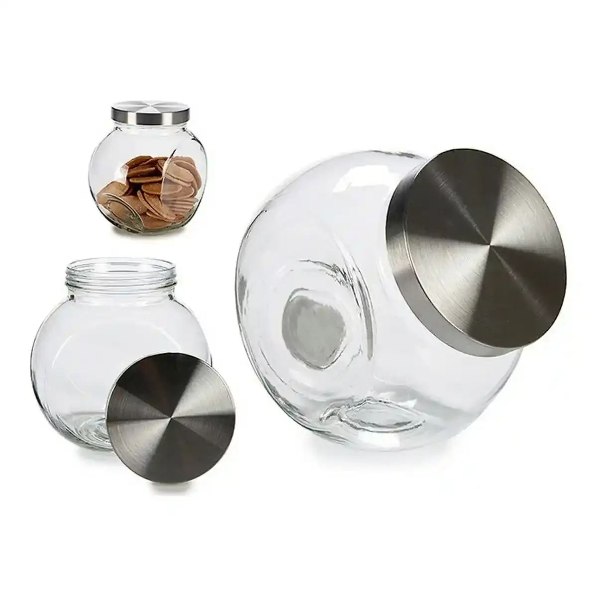 Pot a biscuits crystal metal 14 x 19 x 19 cm _6514. DIAYTAR COTE D'IVOIRE - L'Art de Vivre avec Authenticité. Explorez notre gamme de produits artisanaux et découvrez des articles qui apportent une touche unique à votre vie.