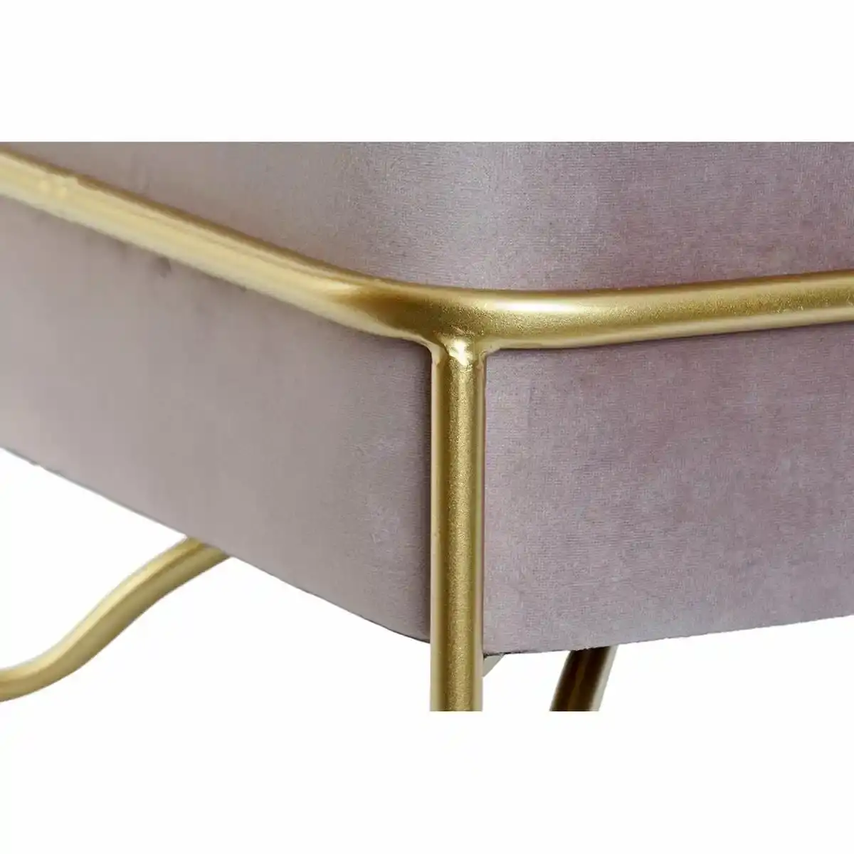 Banc dkd home decor mousse rose dore metal polyester velours mdf_2758. DIAYTAR COTE D'IVOIRE - Où Choisir est un Acte de Création. Naviguez à travers notre plateforme et choisissez des produits qui complètent votre histoire personnelle.
