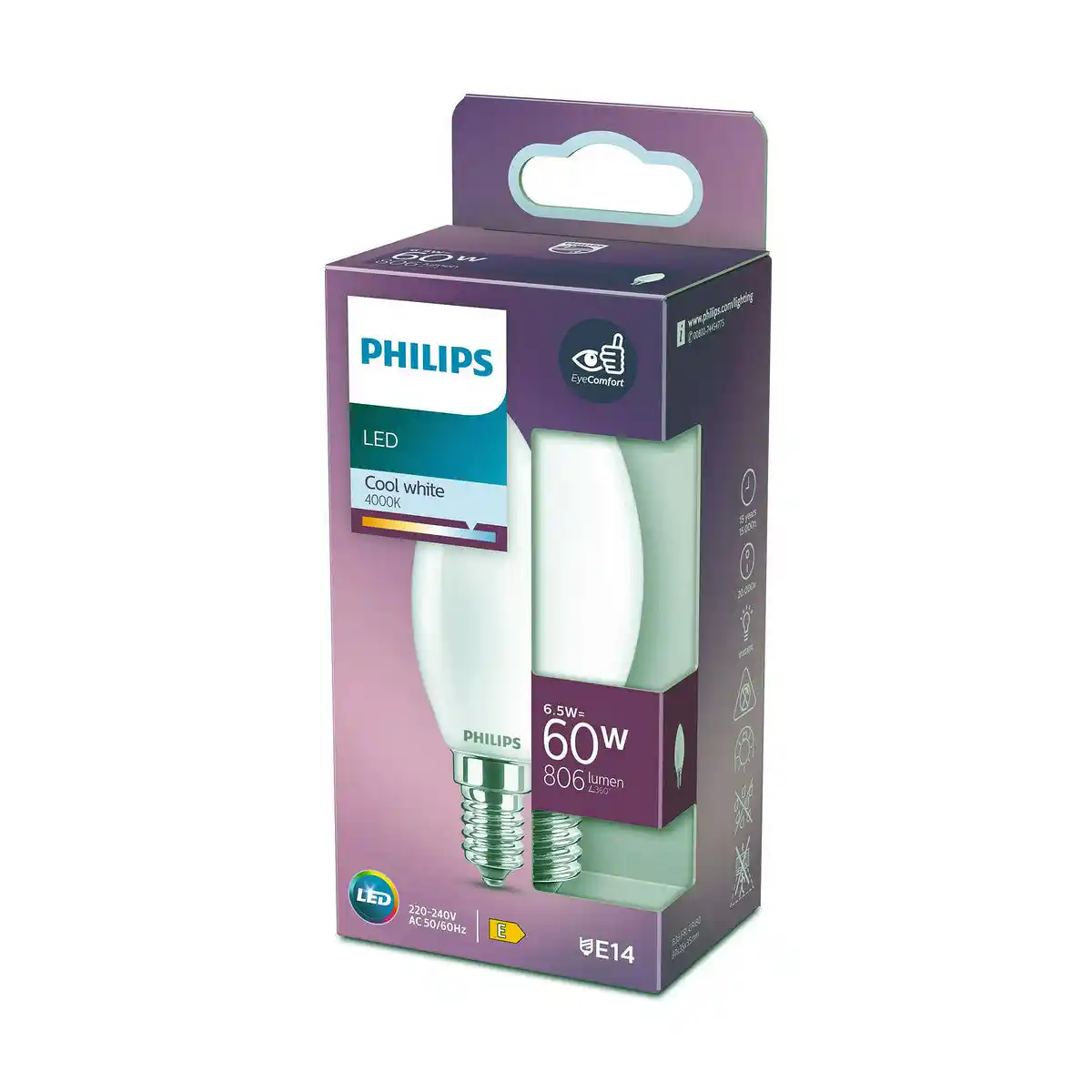 Lampe LED Philips Vela y lustre E14 806 lm. SUPERDISCOUNT FRANCE