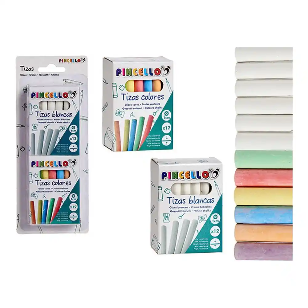 Pack Craies Multicolore Blanc (2 pcs). SUPERDISCOUNT FRANCE