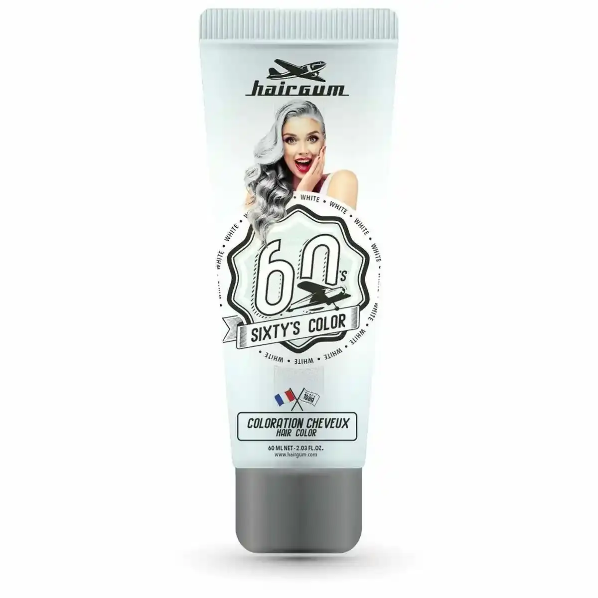 Coloration semi permanente hairgum sixty s color white 60 ml _3754. Plongez dans l'Univers de DIAYTAR COTE D'IVOIRE - Où la Qualité et la Diversité se rencontrent. Parcourez nos rayons virtuels pour trouver des produits répondant à tous les besoins, du confort de votre foyer.