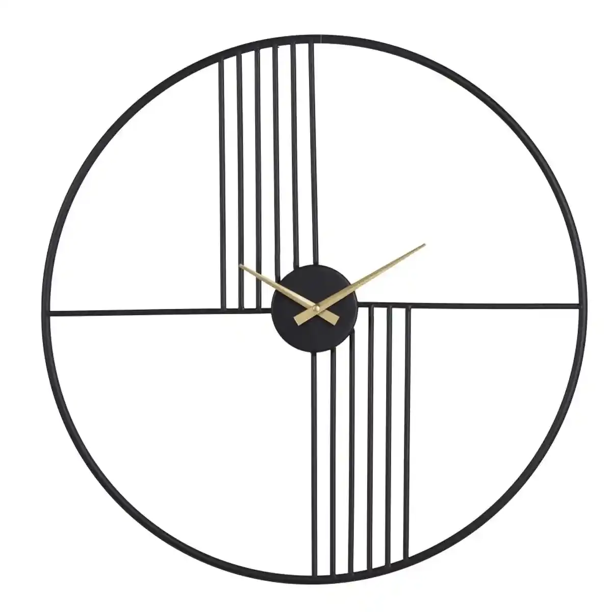 Horloge murale metal noir 60 x 5 x 60 cm_4605. DIAYTAR COTE D'IVOIRE - Là où Chaque Achat Contribue à un Rêve. Naviguez à travers notre boutique en ligne et soutenez des artisans talentueux tout en acquérant des trésors.