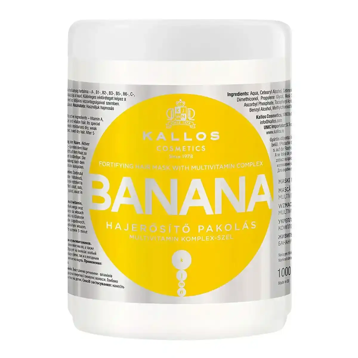 Masque cheveux nourrissant kallos cosmetics banane 1 l_2420. Entrez dans l'Univers de DIAYTAR COTE D'IVOIRE - Où l'Innovation Rencontre la Tradition. Explorez notre sélection de produits modernes et traditionnels qui incarnent l'esprit dynamique du Côte d'Ivoire.