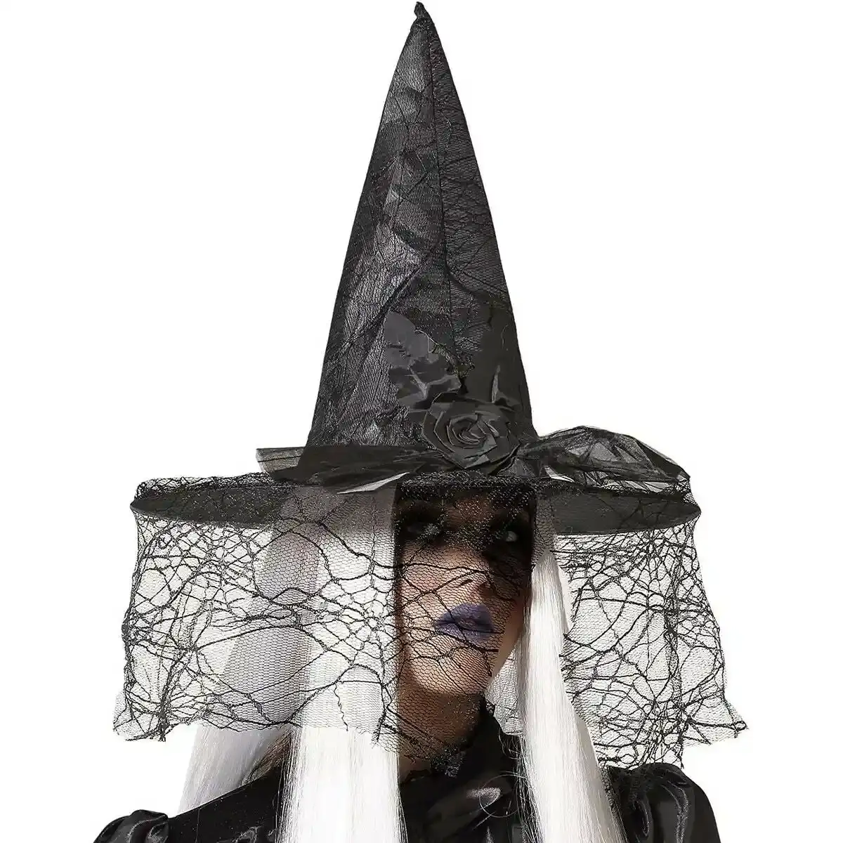 Chapeau sorciere toile d araignee noir_2862. DIAYTAR COTE D'IVOIRE - Là où Chaque Achat a du Sens. Explorez notre gamme et choisissez des produits qui racontent une histoire, du traditionnel au contemporain.