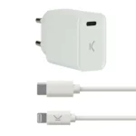 Chargeur Usb Iphone KSIX Compatible Apple Blanc. SUPERDISCOUNT FRANCE