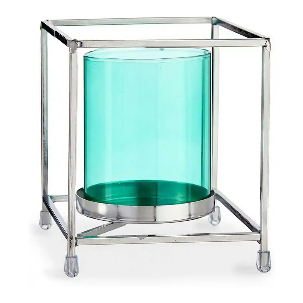 Bougeoir carre metal bleu argente verre 11 5 x 12 6 x 11 5 cm _3005. DIAYTAR COTE D'IVOIRE - Là où la Diversité Rencontre la Qualité. Parcourez notre gamme complète et trouvez des produits qui incarnent la richesse et l'unicité du Côte d'Ivoire.
