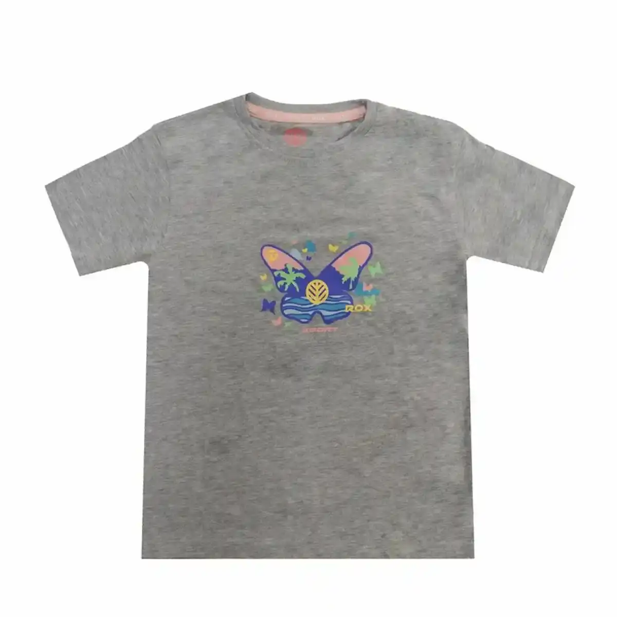 T-shirt manches courtes enfant Rox Butterfly Gris clair. SUPERDISCOUNT FRANCE