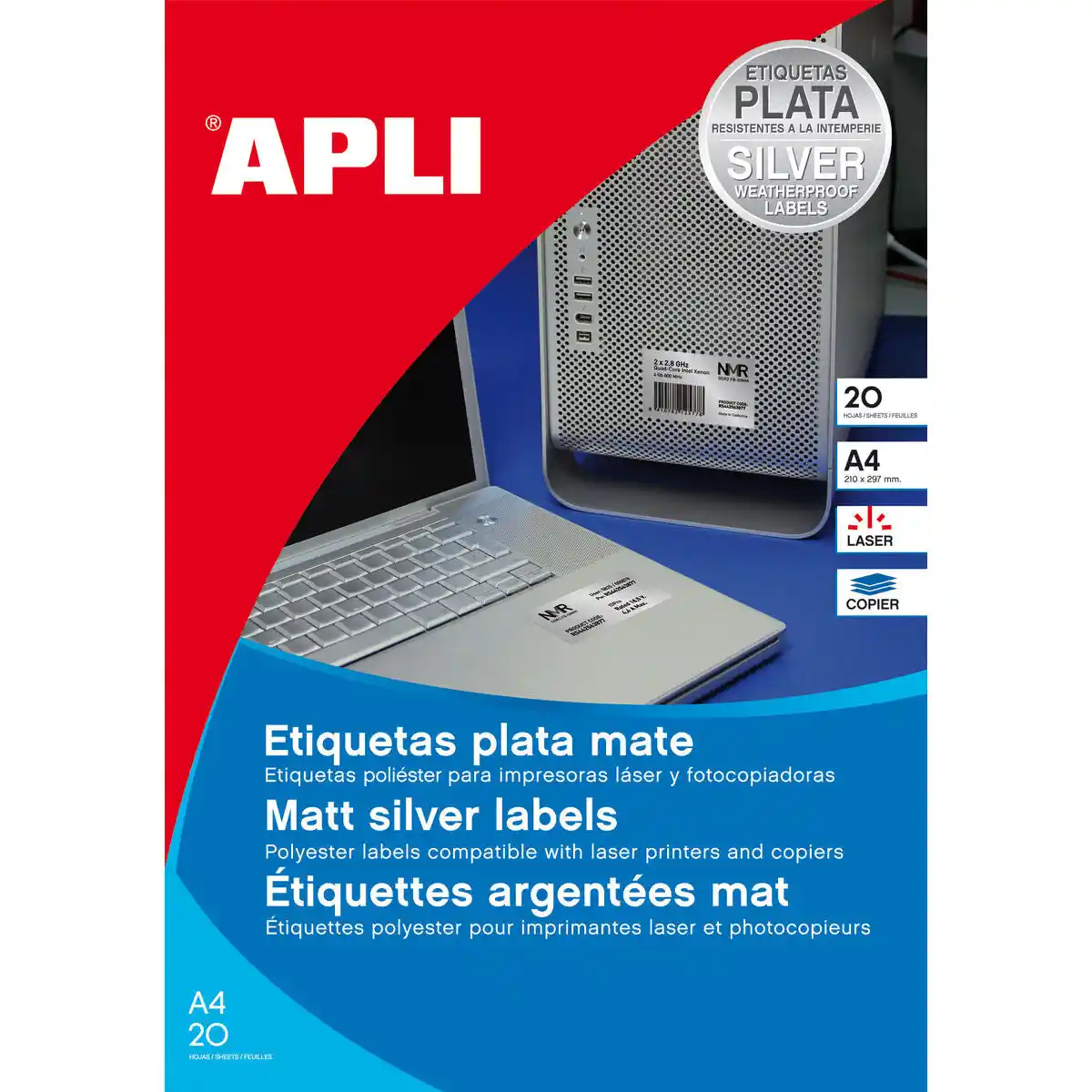Adhésifs/Étiquettes Apli 01227 105 x 148 mm Polyester. SUPERDISCOUNT FRANCE