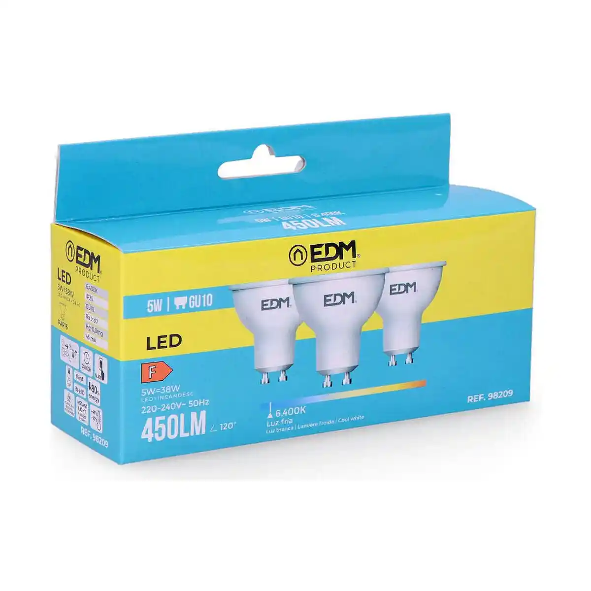 Lampe led edm 5 w gu10 450 lm f 6400k _2835. DIAYTAR COTE D'IVOIRE - L'Art de Vivre en Couleurs. Découvrez notre boutique en ligne et trouvez des produits qui ajoutent une palette vibrante à votre quotidien.