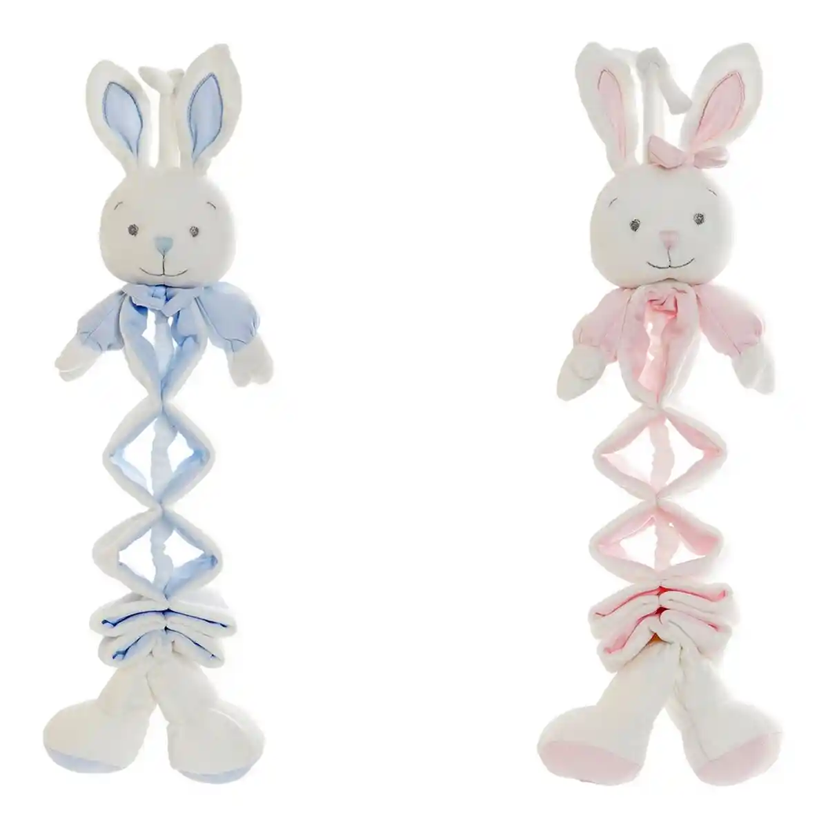Peluche DKD Home Decor 19 x 8 x 27 cm Lapin Rose Bleu Ciel Musical (2 Unités) (2 pcs). SUPERDISCOUNT FRANCE