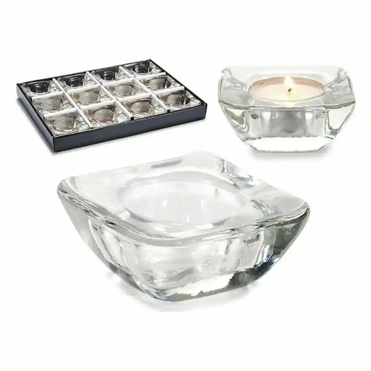 Bougeoir verre cristal_2729. DIAYTAR COTE D'IVOIRE - L'Odyssée du Shopping à Votre Portée. Parcourez notre boutique en ligne et partez à la découverte d'articles qui rendront chaque jour spécial.
