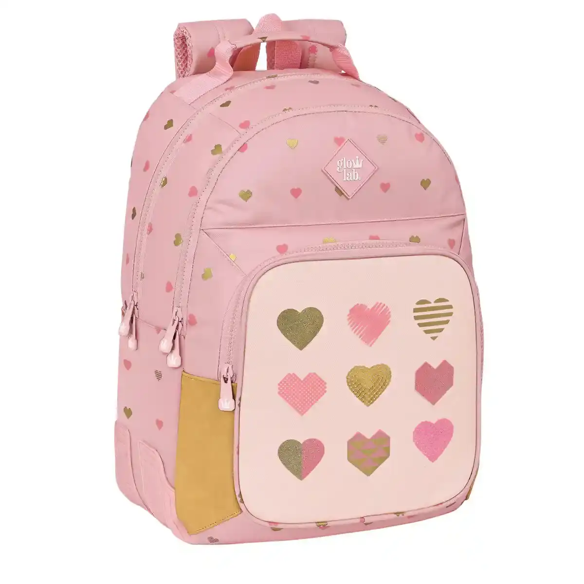 Cartable Glow Lab Coeurs Rose (32 x 42 x 15 cm). SUPERDISCOUNT FRANCE