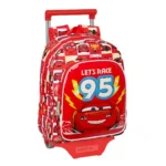 Sac à dos scolaire à roulettes Cars Let's race Rouge Blanc (27 x 33 x 10 cm). SUPERDISCOUNT FRANCE