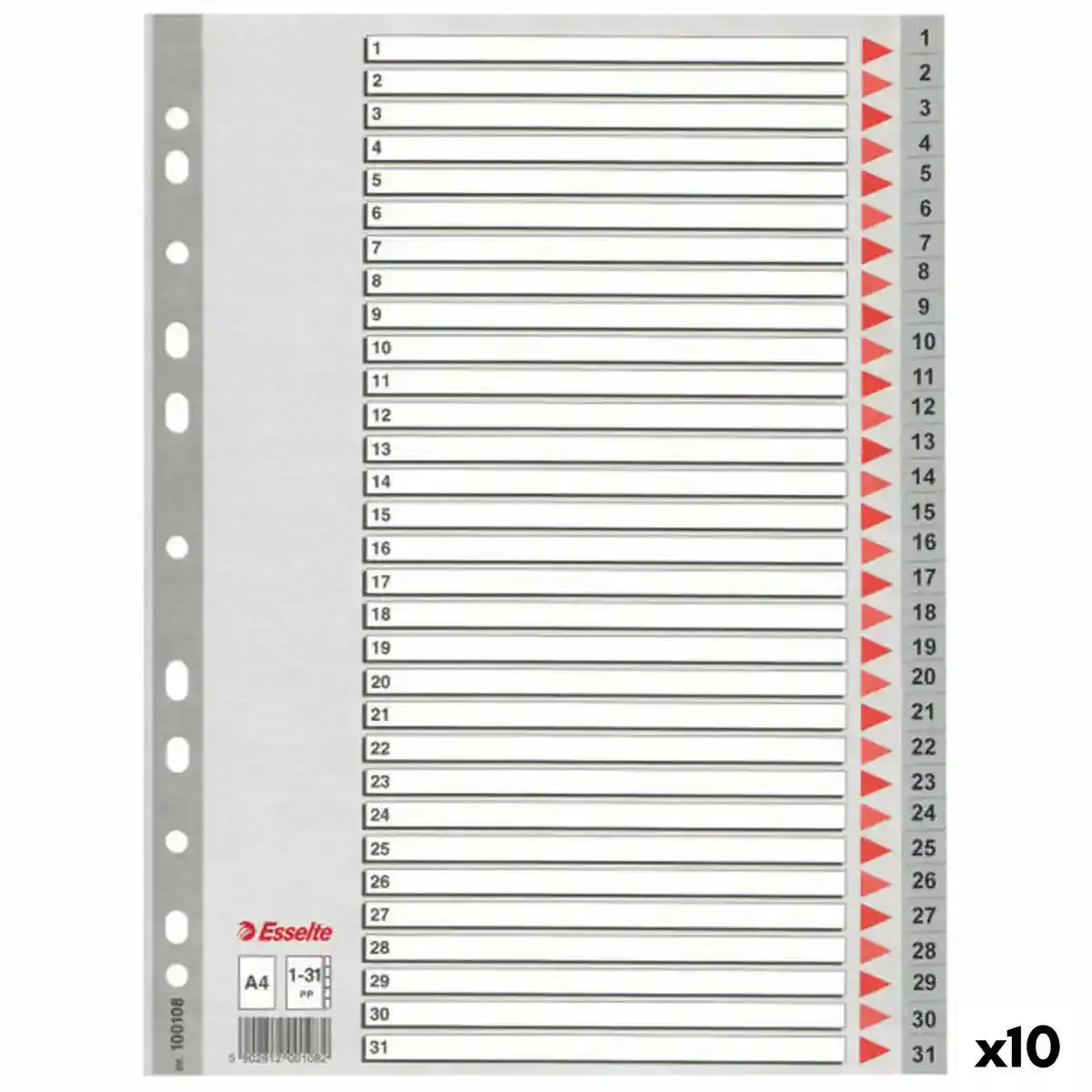 Séparateurs Esselte 1-31 Numérotés Gris A4 31 Feuilles (10Unités). SUPERDISCOUNT FRANCE