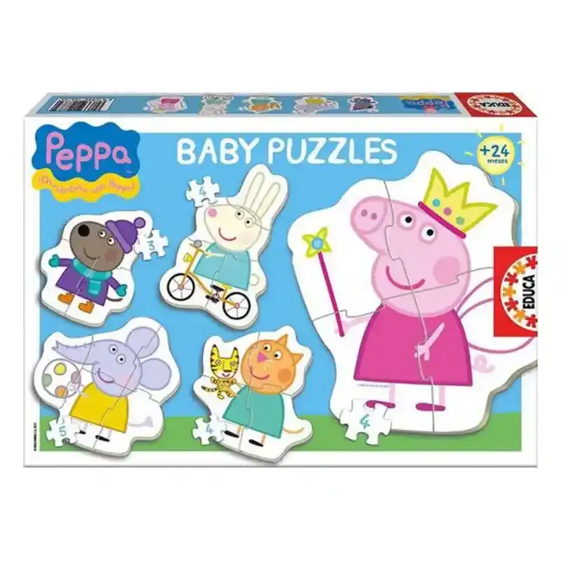 Set de 5 puzzles baby peppa pig educa_7388. DIAYTAR COTE D'IVOIRE - Votre Passage vers la Découverte. Explorez notre boutique en ligne pour trouver des trésors qui vous attendent, du traditionnel à l'avant-garde.