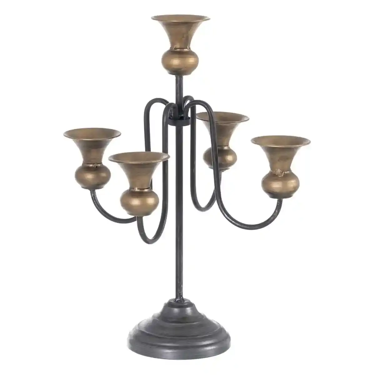 Bougeoir 27 5 x 27 5 x 44 5 cm metal dore noir_3271. Bienvenue sur DIAYTAR COTE D'IVOIRE - Votre Fenêtre sur le Shopping Moderne. Parcourez notre boutique en ligne et découvrez des produits qui incarnent l'évolution du style et de la qualité.