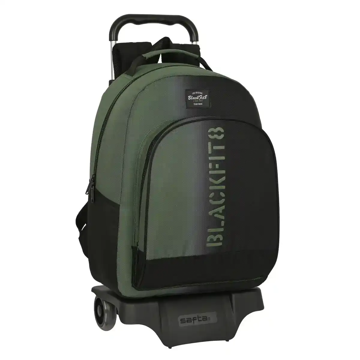 Sac à dos scolaire à roulettes BlackFit8 Gradient Black Military green (32 x 42 x 15 cm). SUPERDISCOUNT FRANCE
