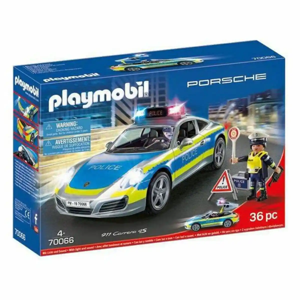 Playset Porsche 911 Carrera 4S Police Playmobil 70066 (36 pcs). SUPERDISCOUNT FRANCE