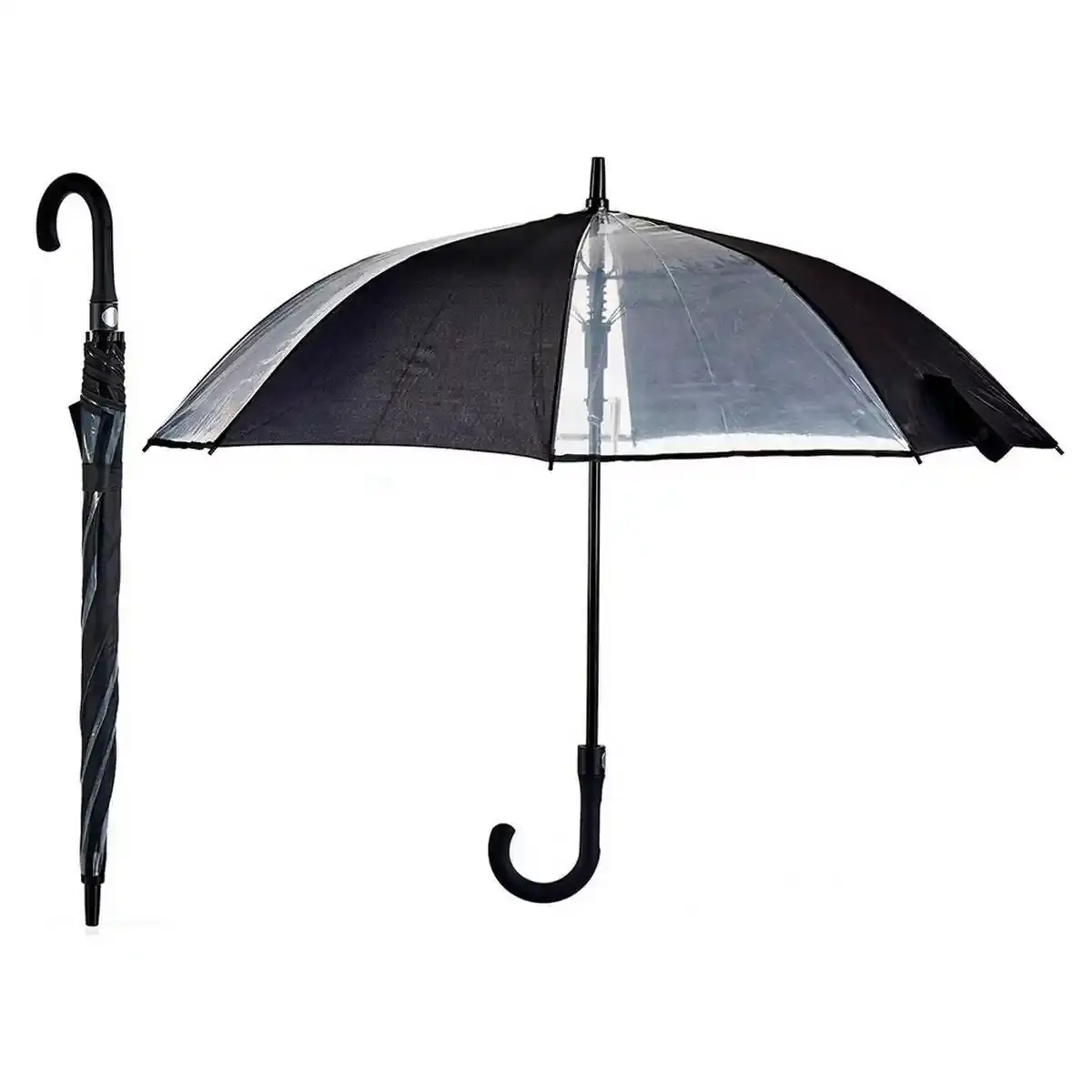 Parapluie noir transparent metal plastique 96 x 96 x 84 5 cm _2574. DIAYTAR COTE D'IVOIRE - Votre Source de Découvertes Shopping. Naviguez à travers nos catégories et découvrez des articles qui vous surprendront et vous séduiront.
