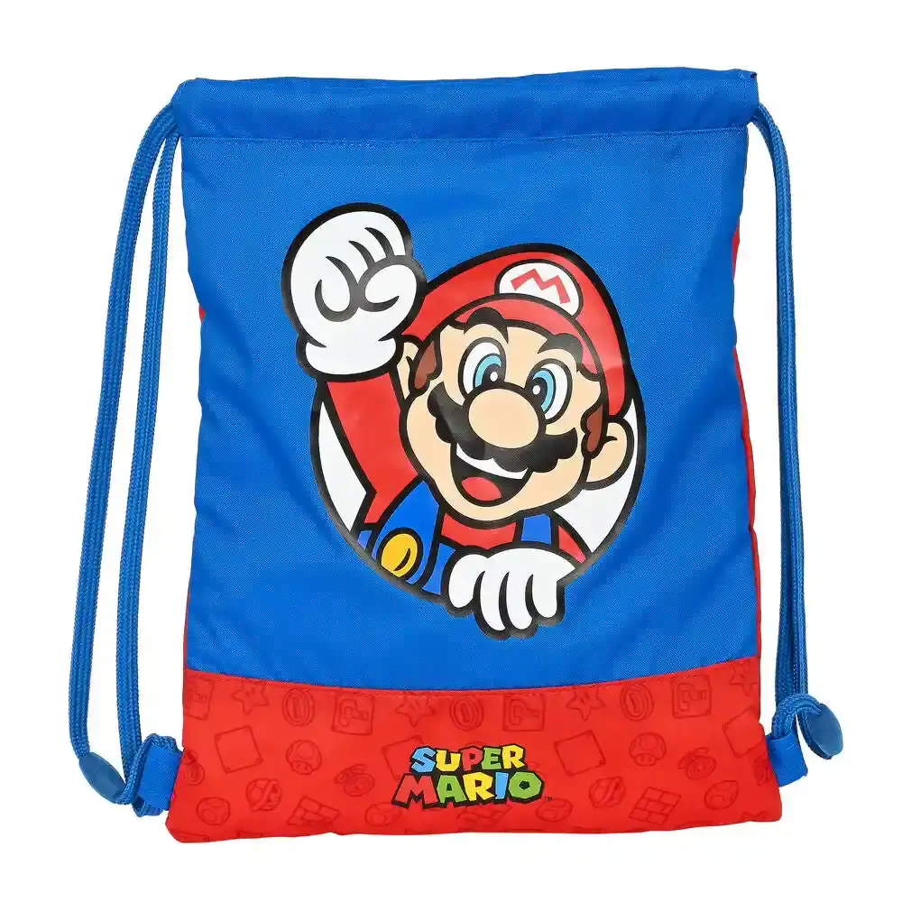 Sac à Dos à Cordes Super Mario Rouge Bleu (26 x 34 x 1 cm). SUPERDISCOUNT FRANCE