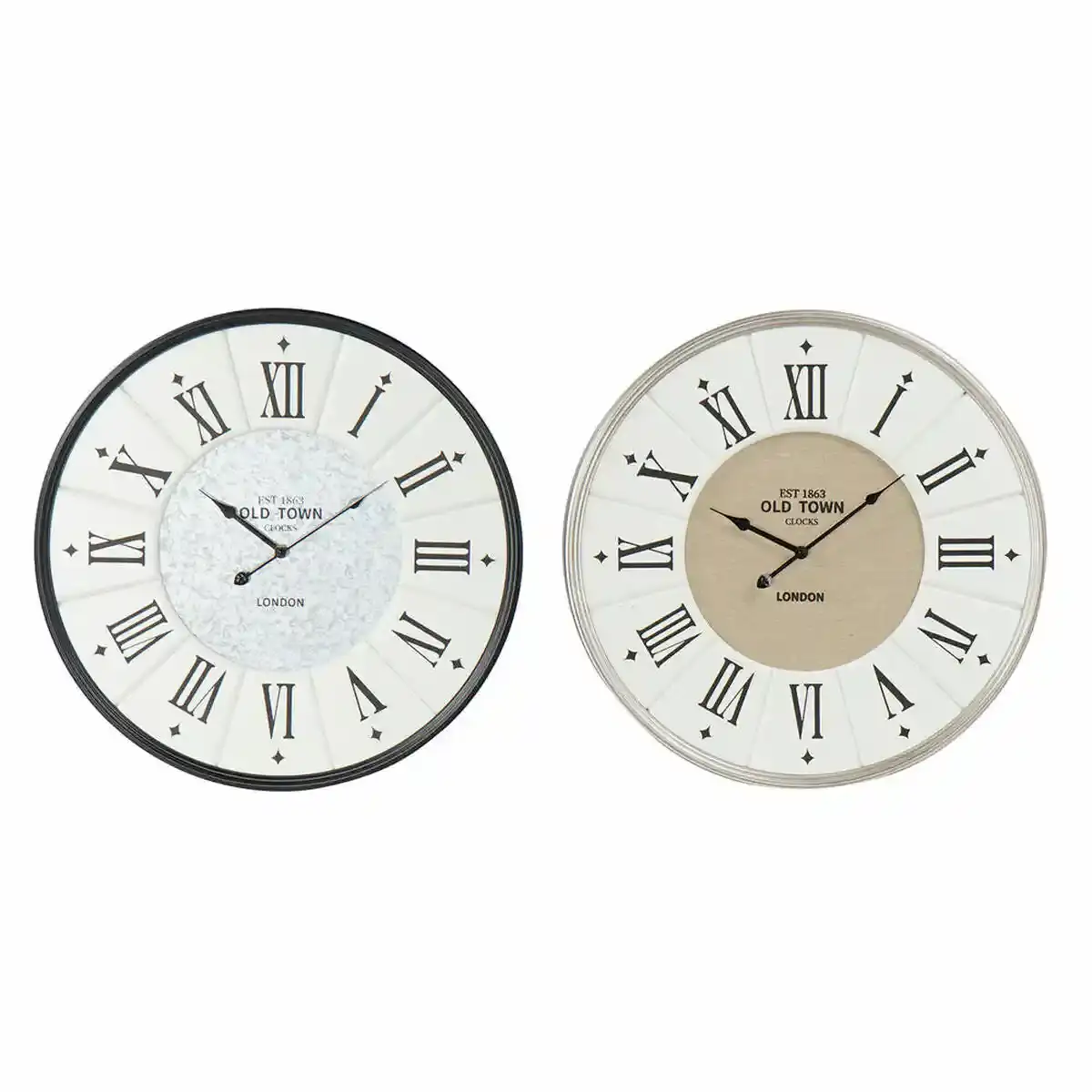 Horloge murale dkd home decor gris beige fer mdf bois 60 x 5 x 60 cm 2 unites _5619. DIAYTAR COTE D'IVOIRE - Là où Chaque Produit Est une Trouvaille. Parcourez notre catalogue diversifié et découvrez des articles qui enrichiront votre quotidien, du pratique à l'insolite.