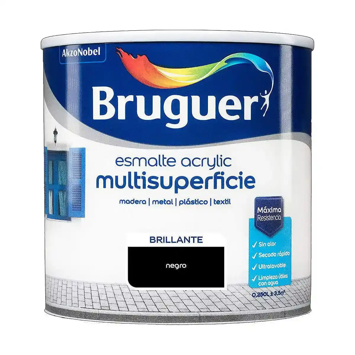 Peinture acrylique Bruguer Noir (250 ml). SUPERDISCOUNT FRANCE