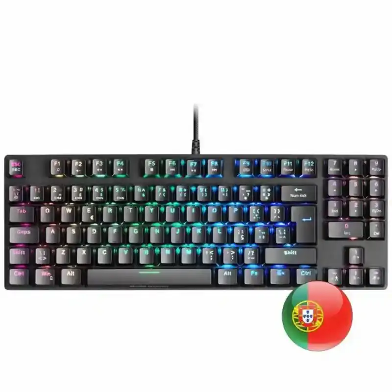 Clavier Gaming Mars Gaming MKREVOPROBRPT LED RGB PT Qwerty Portugais Noir Singe Portugais (1 pièce). SUPERDISCOUNT FRANCE