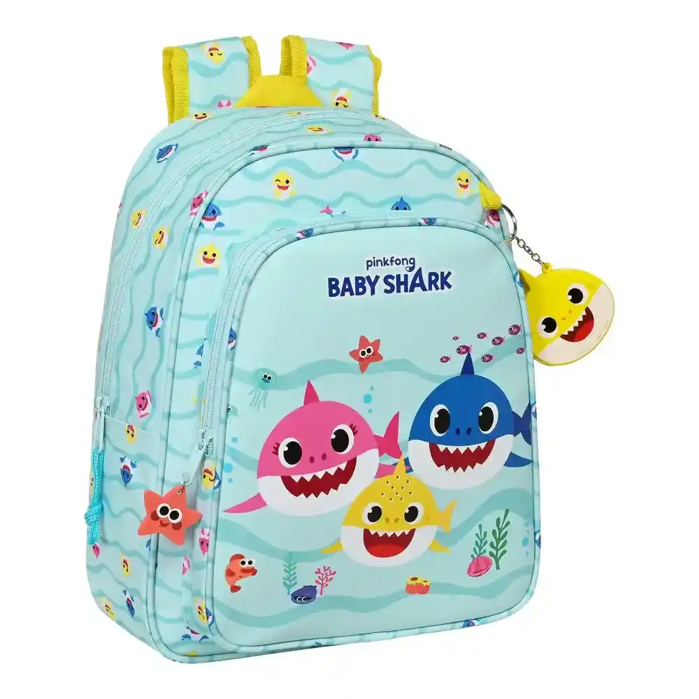 Sac enfant Baby Shark Beach day Jaune Bleu Clair (27 x 33 x 10 cm). SUPERDISCOUNT FRANCE