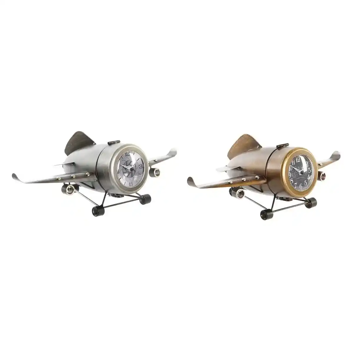 Horloge de table dkd home decor 42 x 23 x 14 cm avion fer 2 unites _5308. DIAYTAR COTE D'IVOIRE - Votre Passage vers l'Exceptionnel. Naviguez à travers notre sélection minutieuse et découvrez des articles qui apportent une touche spéciale à chaque instant de votre vie.
