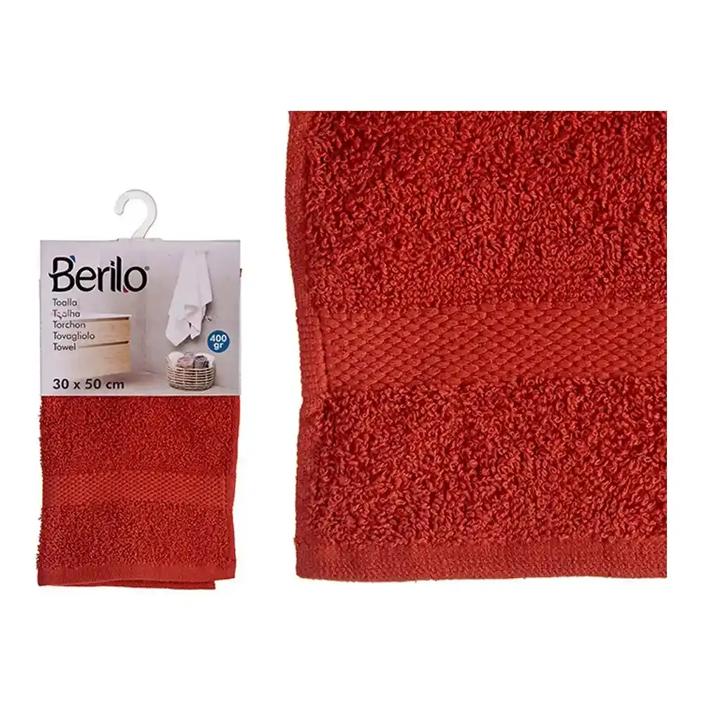 Drap de bain Polyester Coton couleur Terracotta. SUPERDISCOUNT FRANCE