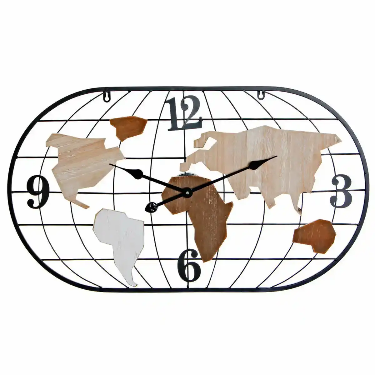 Horloge murale dkd home decor marron noir metal mdf bois carte du monde 80 x 4 x 46 cm _2155. DIAYTAR COTE D'IVOIRE - Là où Choisir est un Acte d'Amour pour le Côte d'Ivoire. Explorez notre gamme et choisissez des produits qui célèbrent la culture et l'artisanat du pays.