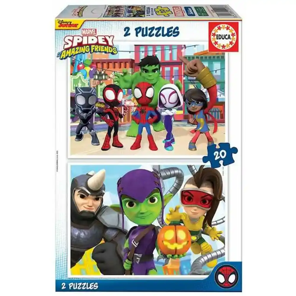 Puzzle Educa Spidey & His Amazing Friends (2 x 20 pcs). SUPERDISCOUNT FRANCE