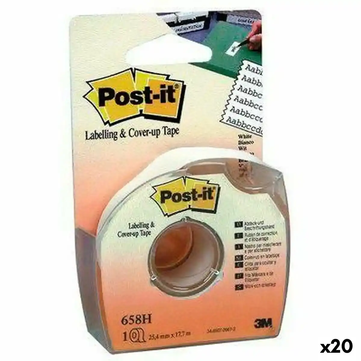 Ruban Adhésif Post-it 658H Blanc 25,4 mm x 17,7 m (12 Unités). SUPERDISCOUNT FRANCE