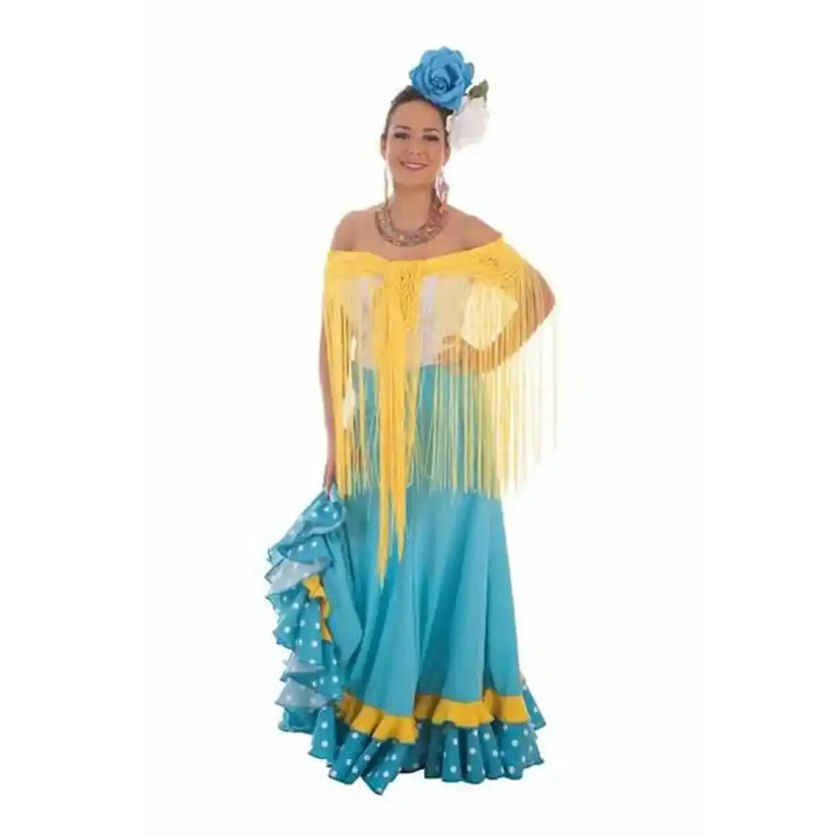 Jupe turquoise sevillane_3424. DIAYTAR COTE D'IVOIRE - Votre Passage vers l'Élégance Accessible. Parcourez notre boutique en ligne pour trouver des produits qui vous permettent d'allier style et économies.