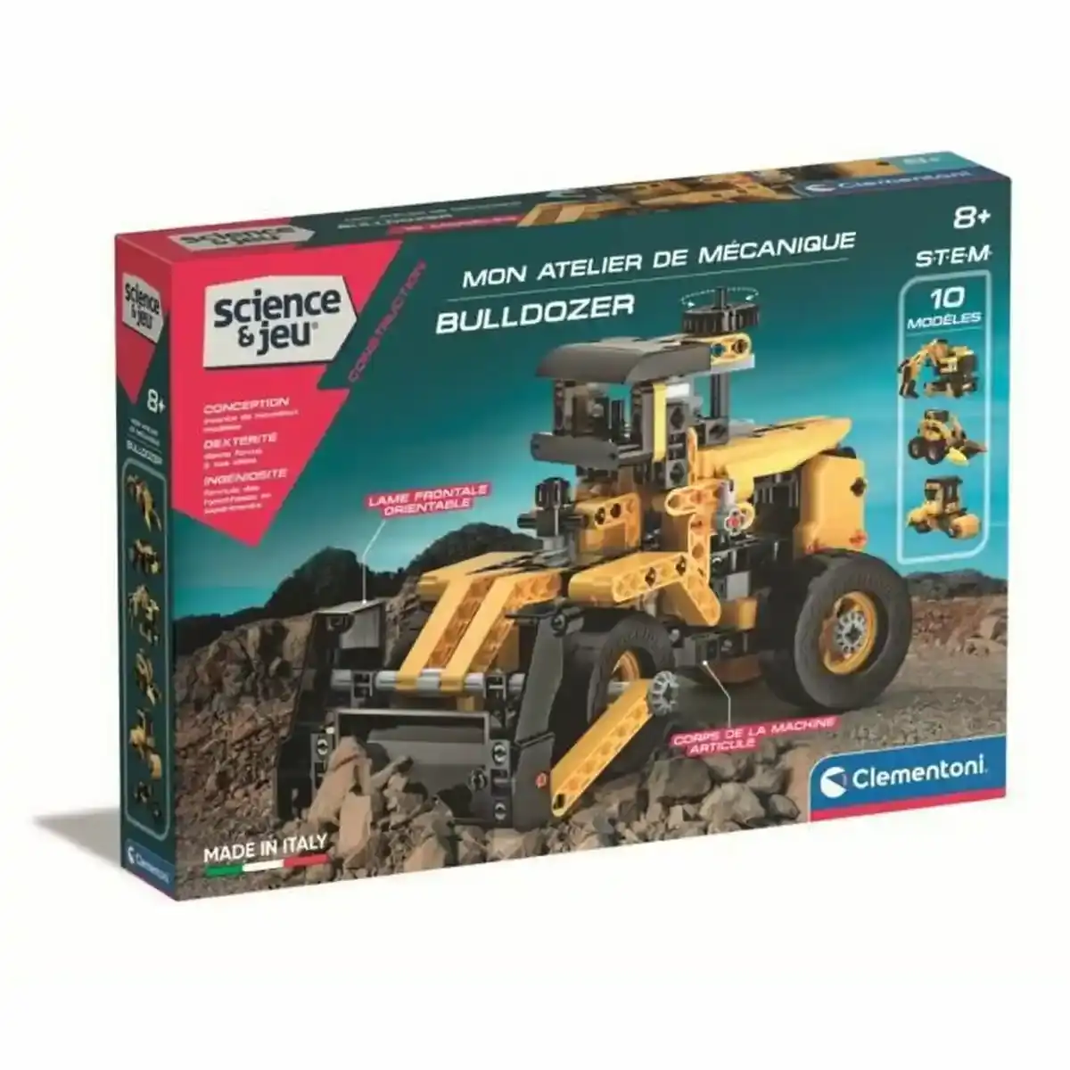Tracteur avec Pelle Clementoni Bulldozer STEM + 8 Ans 10 Modèles. SUPERDISCOUNT FRANCE