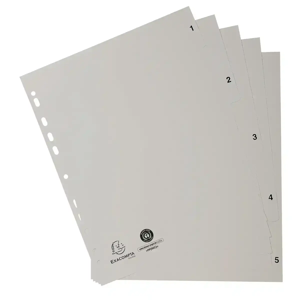 Séparateurs Exacompta Gris 5 Feuilles A4 (20 Unités). SUPERDISCOUNT FRANCE