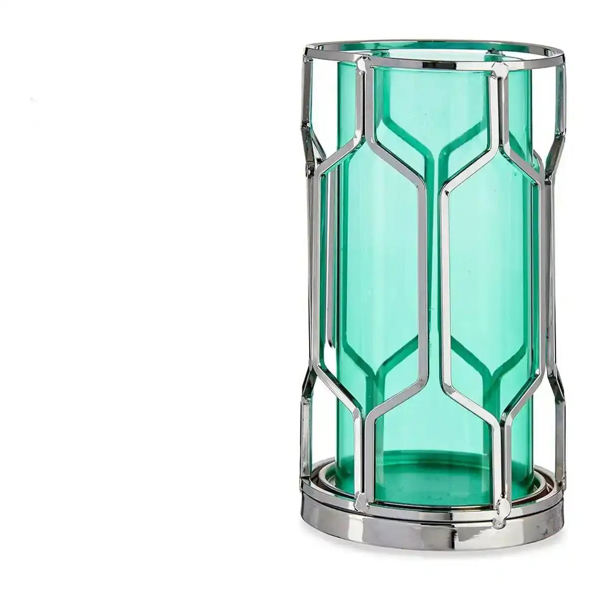 Bougeoir metal bleu argente verre 11 5 x 19 5 x 11 5 cm _5285. Bienvenue sur DIAYTAR COTE D'IVOIRE - Votre Source de Trouvailles Uniques. Explorez nos rayons virtuels pour dénicher des trésors que vous ne trouverez nulle part ailleurs, allant des trésors artisanaux aux articles tendance.